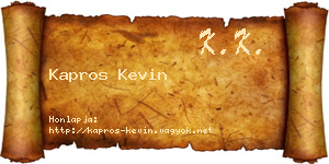 Kapros Kevin névjegykártya