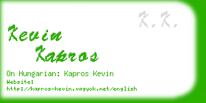 kevin kapros business card